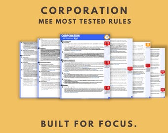 Esquema del examen de abogacía corporativa: Reglas más probadas, listo para redactar (descarga digital)