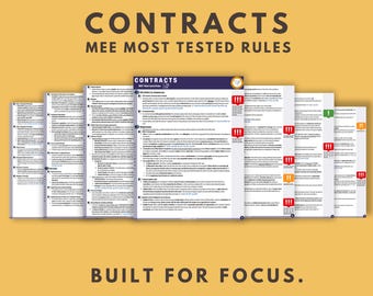 Reglas del examen de abogacía sobre contratos: Preparación para ensayos, apta para personas con TDAH (Descarga digital, preparación para el UBE 1996-2025) - Para julio de 2026