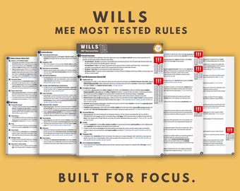 Esquema del examen de la abogacía de Wills: Reglas más probadas, listo para redactar (descarga digital), para febrero de 2026