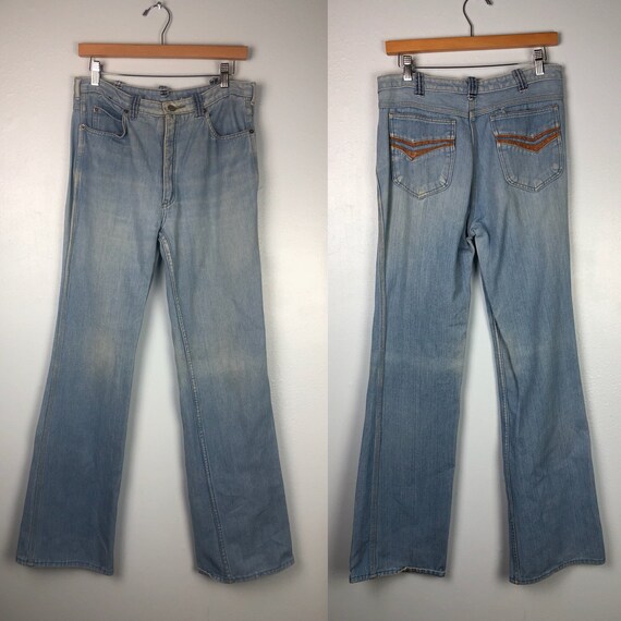 Light Wash 70s Slight Flare Bootcut Wide Leg Jeans