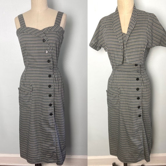 Picnic Perfect Plaid Asymmetrical 1950s 50s S Sma… - image 1