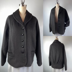 Jaren 1950 jaren 50 Zwart Mohair Auto jas