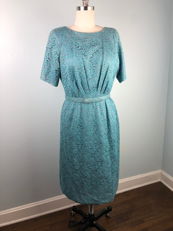 Robin’s Egg Blue Lovely Lace Late 50s Early 60s S… - image 2