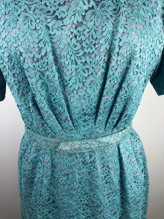 Robin’s Egg Blue Lovely Lace Late 50s Early 60s S… - image 3