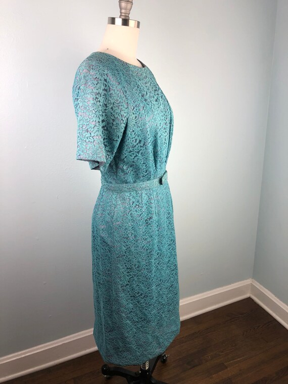 Robin’s Egg Blue Lovely Lace Late 50s Early 60s S… - image 4