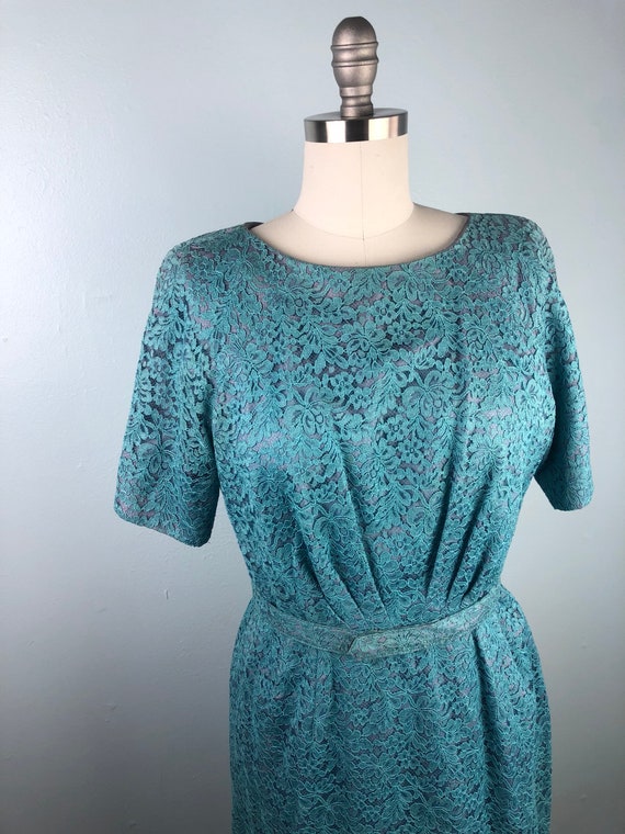 Robin’s Egg Blue Lovely Lace Late 50s Early 60s S… - image 6