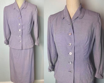 Lovely Lightweight Lavender Suit 1950s 50s XS Small