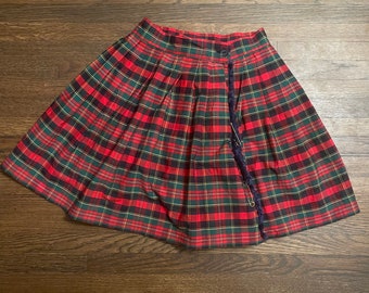 Schoolgirl Skort Plaid 1950s 50s Kilt Hidden Shorts