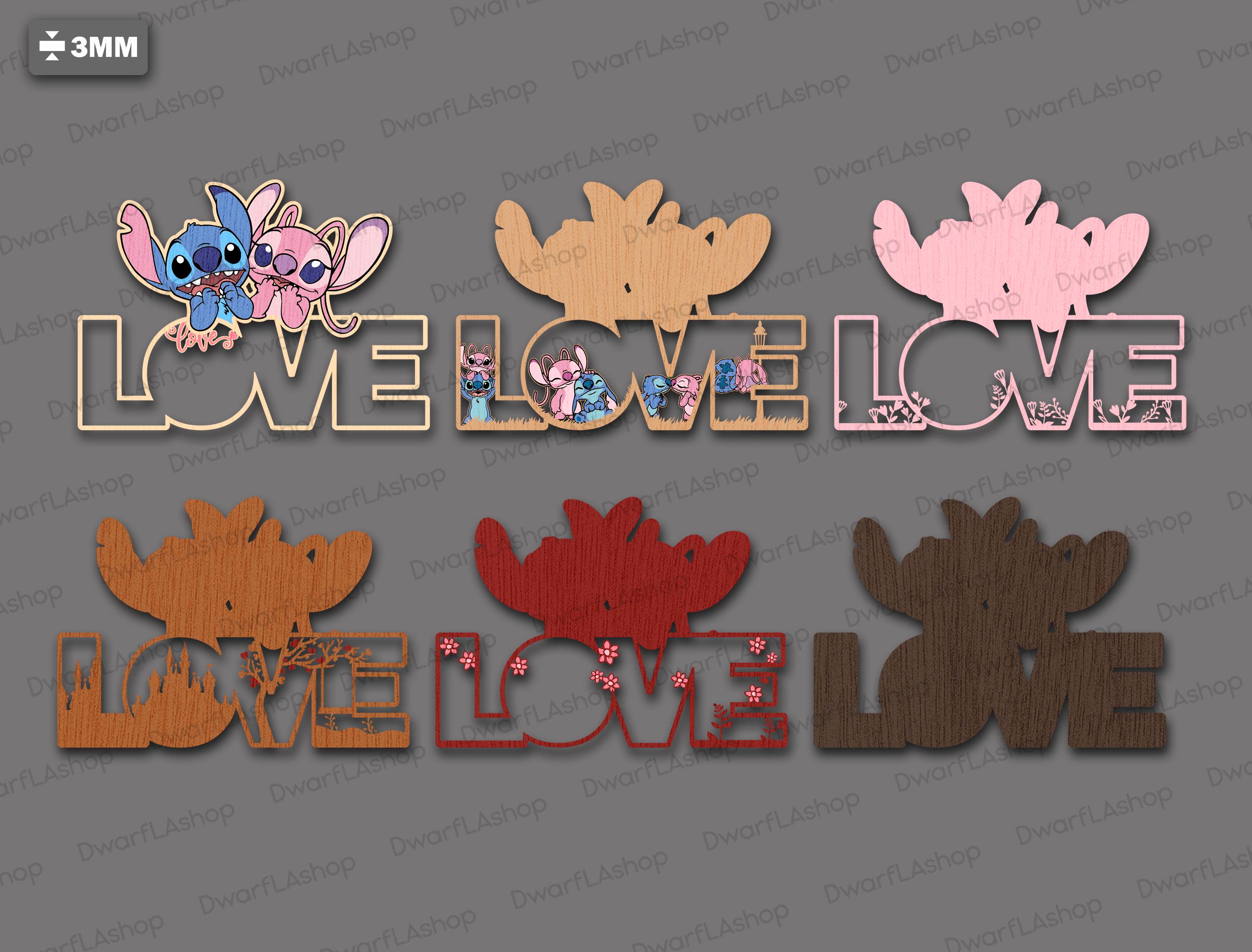 Valentine LOVE Multilayer Sign Svg Lasercut, Cute Couple Valentine ...