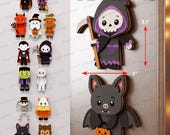 Halloween Fridge Magnet Bundle SVG, Cute Halloween Magnets Laser Cut File, Wooden Refrigerator Decor, Digital Download Set /D160