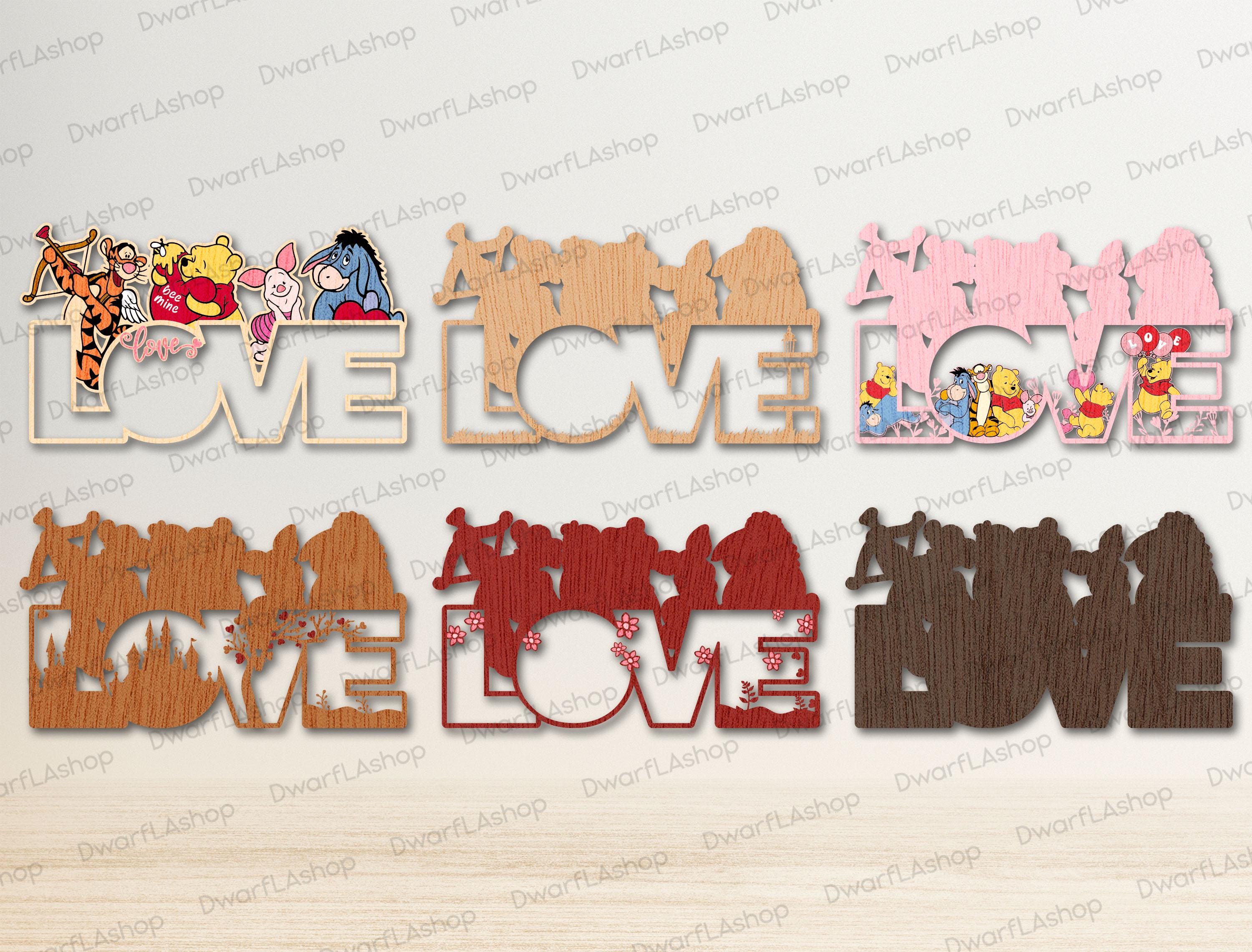 Valentine LOVE Multilayer Sign Svg Lasercut, Cute Couple Valentine ...