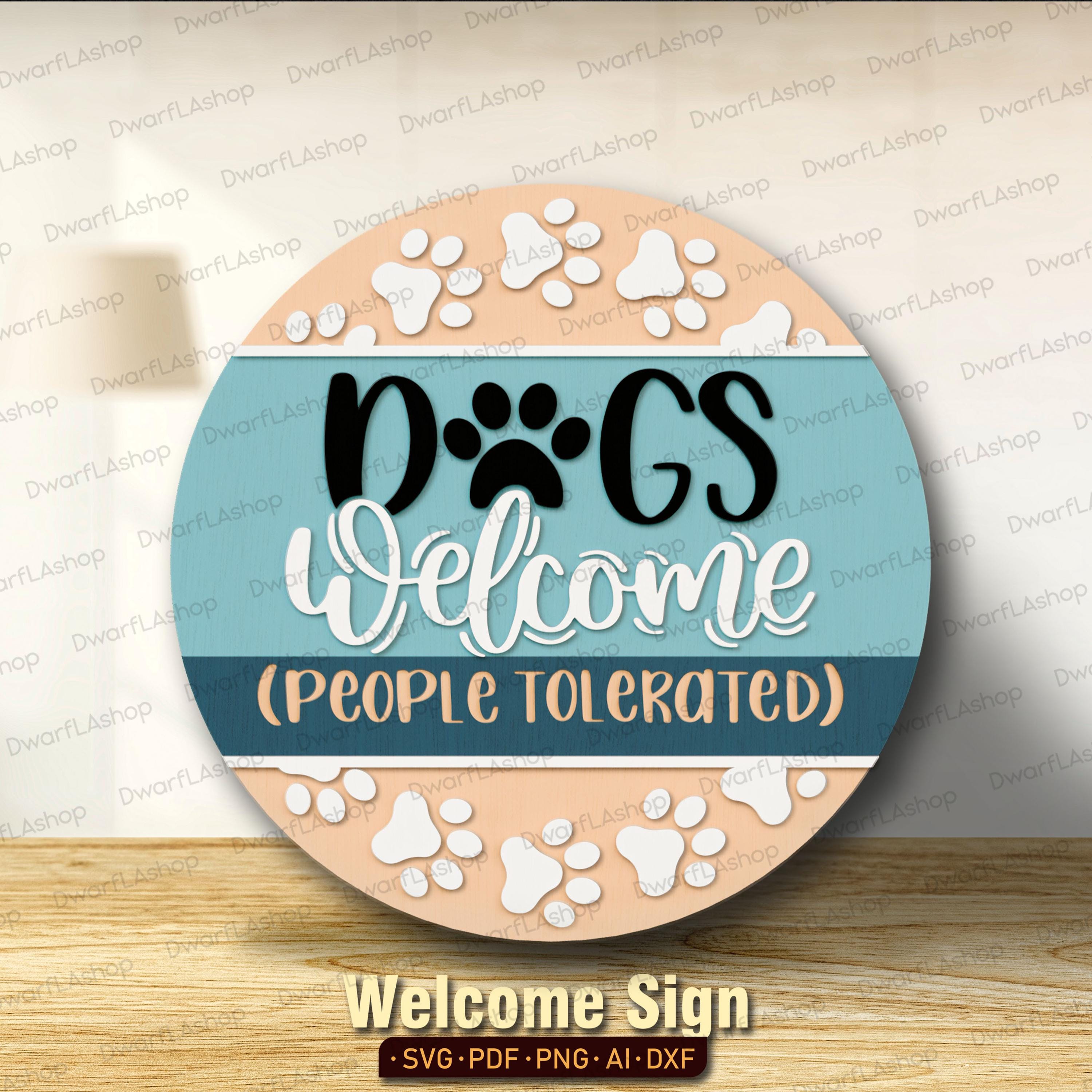 Dog Welcome Sign Bundle Set of 10, Dog Door Sign Svg Lasercut, Funny ...
