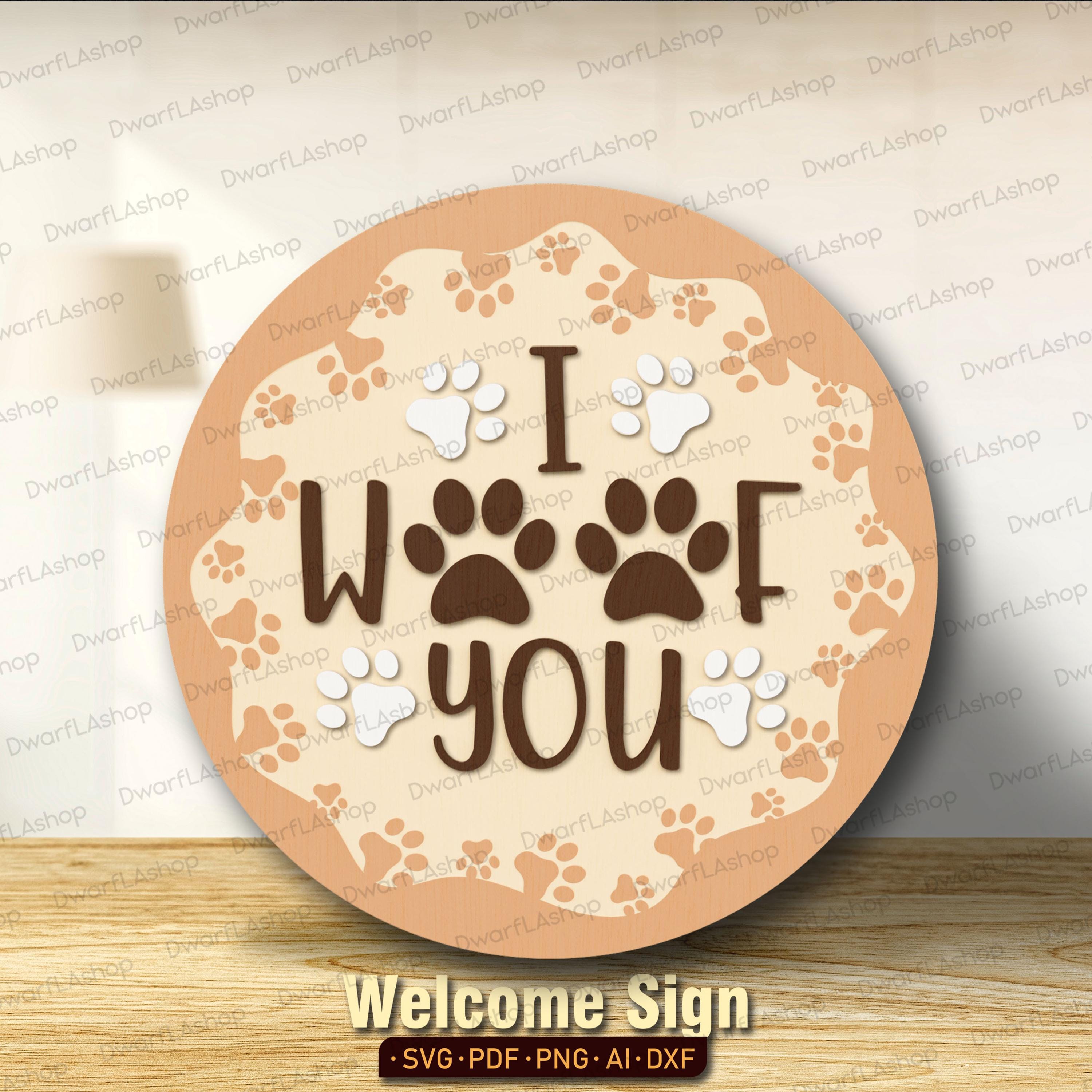 Dog Welcome Sign Bundle Set of 10, Dog Door Sign Svg Lasercut, Funny ...