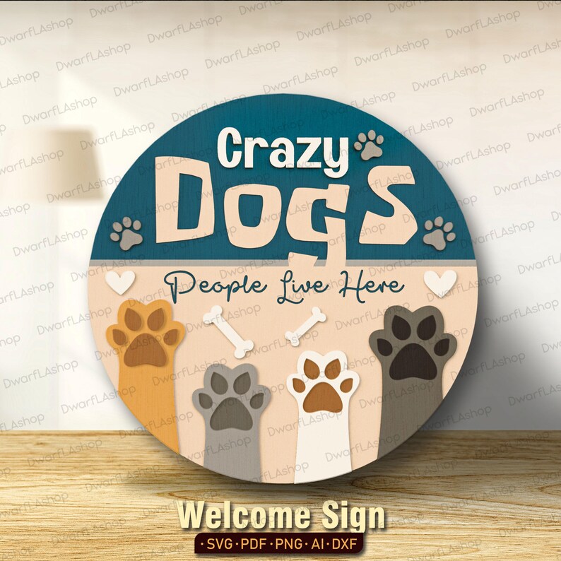 Dog Welcome Sign Bundle Set of 10, Dog Door Sign Svg Lasercut, Funny ...