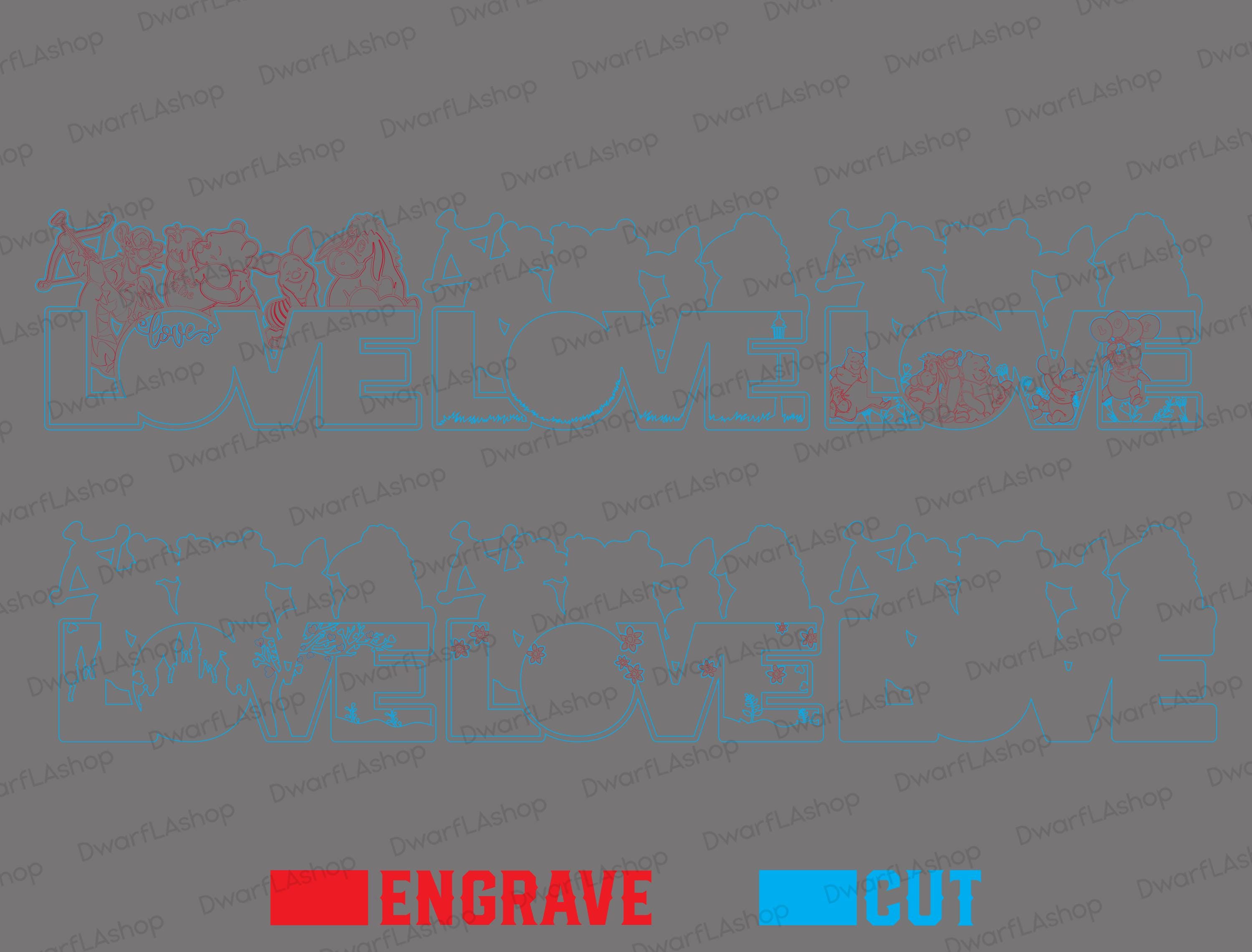 Valentine LOVE Multilayer Sign Svg Lasercut, Cute Couple Valentine ...