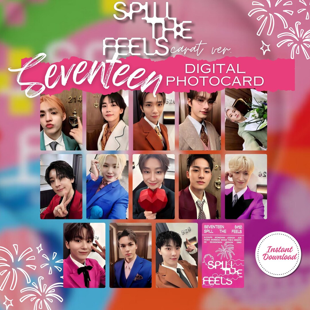 Digital SEVENTEEN Spill the Feels Carat Version Photocards (print & Cut
