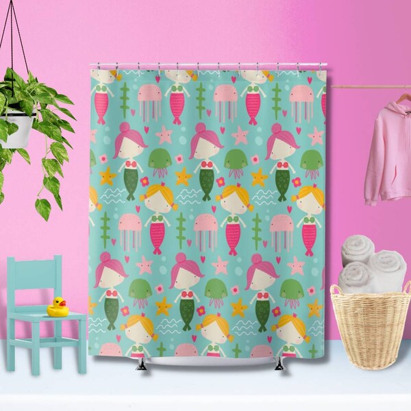 Girls Shower Curtain Etsy