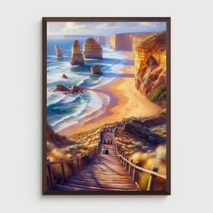 Great Ocean Road Australien Kunst, Natur Fotografie Ölgemälde, digitales Wanddekor für Zuhause, Büro oder Galerie-Download