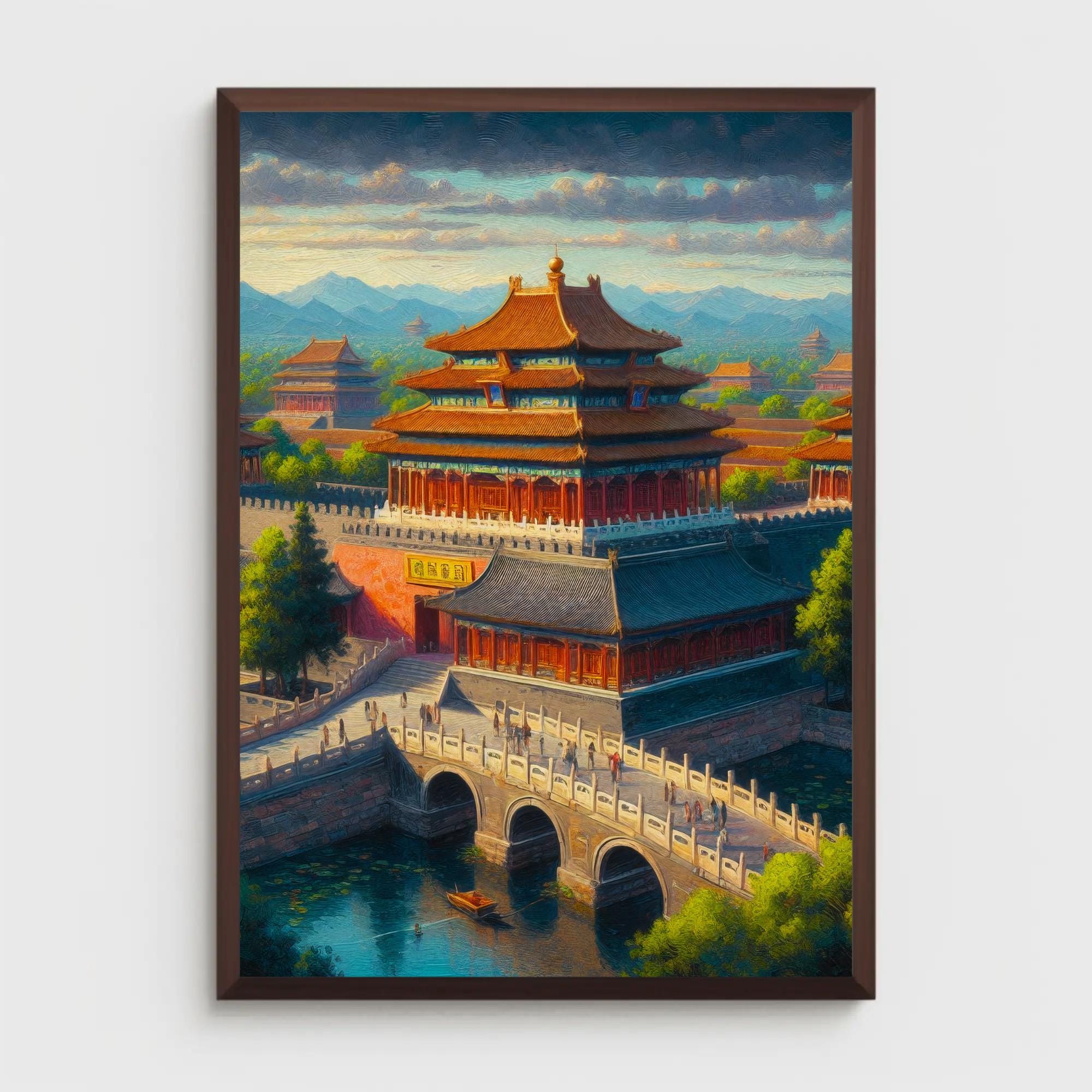 Forbidden City Oil Painting Print: Historic Beijing Landmark
