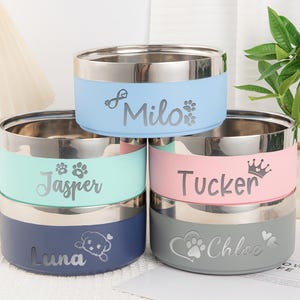 Gamelle personnalisée en acier inoxydable pour chien, Gamelles personnalisées pour mangeoire pour chien, Gamelles isolées pour chien/chat, Cadeaux pour animal de compagnie, Gamelle pour animal de compagnie avec nom, Gamelle à nourriture/eau