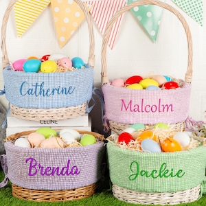 Embroidered Easter Basket Liner,Personalized Easter Basket Liner with Name,Basket Liner for Kid,Custom Easter Basket Gift,Kids Easter Basket