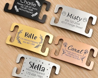Placa de identificación deslizante para perros, placas de identificación silenciosas para perros, placa de identificación para perros, placas de identificación para perros, placa de identificación deslizante personalizada para perros, placa de dirección para mascotas, placa de identificación para perros con dirección