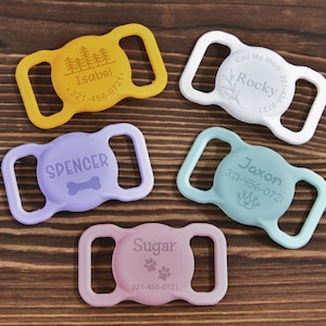 Dog Collar Air Tag Case, AirTag Pet Collar, Dog Name Tag, Custom Air Tag Case, Silicone Air Tag Case, Animal Collar Tag, Dog/Cat Tag