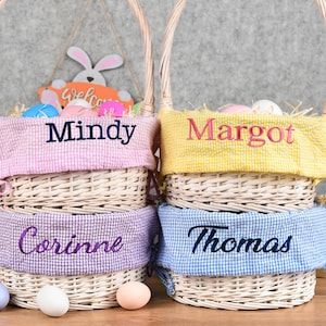 Personalized Embroidered Easter Basket Liner,Custom Natural Easter Basket Liner with Name,Basket Liner for Kids,Custom Easter Basket Gift