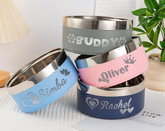 Personalisierte Hundenapf, kundenspezifische Hundefutterschüssel, Edelstahl-Napf mit Name, Futternapf Wassernapf, Katzenschalen, Haustier Hundegeschenke