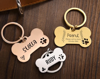 Cute Hollow Paw Bone Dog Tag,Personalized Dog Tag,,Stainless Steel Pet ID Tag,Custom Dog Tag,Dog Name Tags,Engraved Dog Tag,Dog Collar Tag