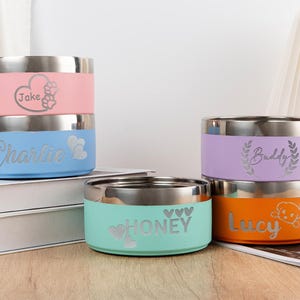 Personalisierte Hundenapf, kundenspezifische Hundefutterschüssel, Edelstahl-Napf mit Name, Futternapf Wassernapf, Katzenschalen, Haustier Hundegeschenke
