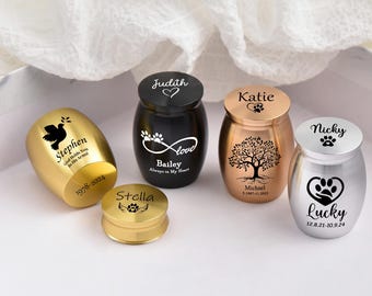 Personalized Mini Urn, Dog Memorial Urn, Custom Ash Keeper, Cremation Urn for Dog Pet, Engraved Memorial Urns, Ashes Keepsake, Funeral Urn
