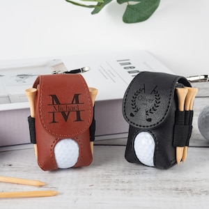 Personalized Golf Ball Bag, Mini Golf Ball Holder, Leather Golf Ball Bag, Stylish Pouch for Golf Balls, Tees Holder, Great Golf Gifts,