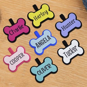 Personalized Dog ID Tags,Silicone Dog Tag,Silent Dog Tag,Pet ID Tag,Engraved Silicone Dog Tag,Soundless Tag,Silicone Dog Id Tag for Collar