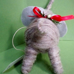 Elephant Felted Wool Ornament image 4