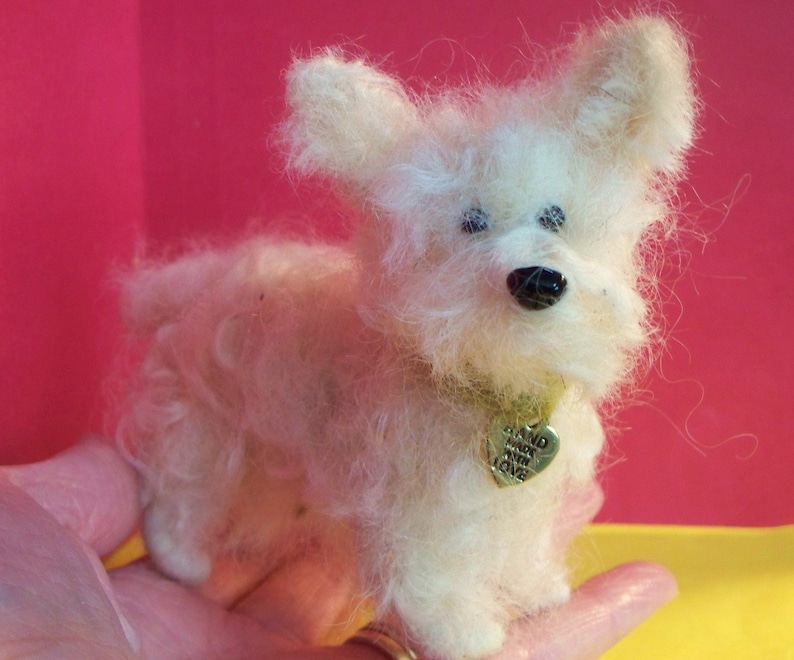Terrier Dog Felted Wool SculptureOrnament