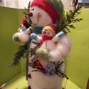 NEW Me and My Snowbuddies Felted Wool 9 Inch Snowman image 4