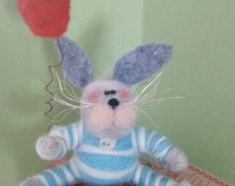 Goodnight Moon Bunny Felted Figurine and Ornament