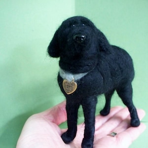 Black Lab Mix Custom Felted Wool Sculpture