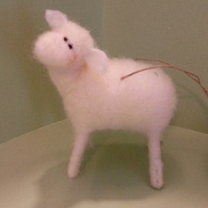 White Sheep 2 Felted Wool Ornaments image 2