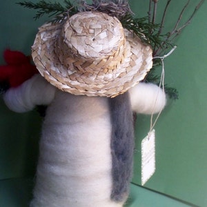 Sadie the Snowman with Cardinal of Felted Wool 9 image 4