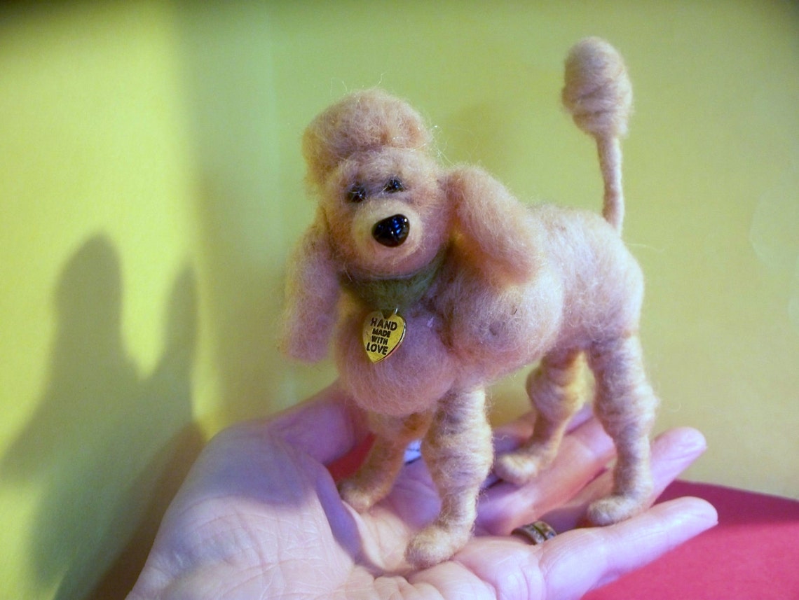 Apricot Poodle Felted Dog Ornament/figurine Etsy
