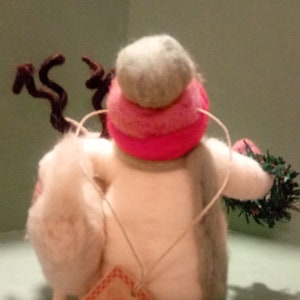 Felted Wool Snowman and Reindeer Ornament image 4