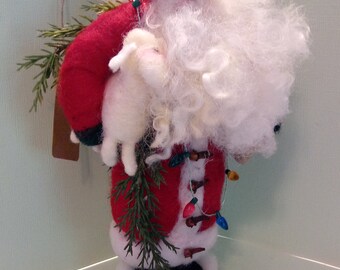 NEW - Ewe's My Santa Felted 9 Inch Wool Santa