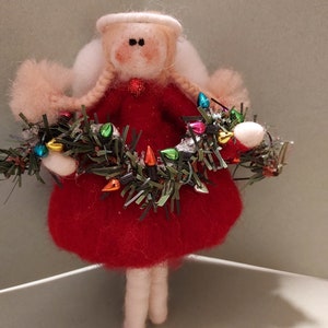 NEW - Garland Angel Felted Wool 4 &quot;  Ornament