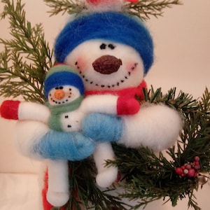 Oh Baby Oh Baby Felted Wool 10 &quot; Snowman......Made to Order....please check delivery time