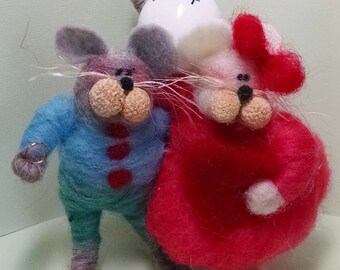 Engagement Mice Felted Wool Figures Ornament - NEW for 2015