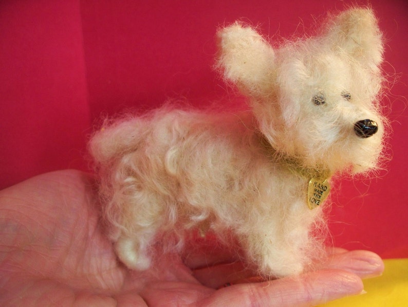 Terrier Dog Felted Wool SculptureOrnament