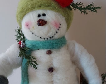 NEW - Fannie Flurry 11" Felted Wool Snowlady