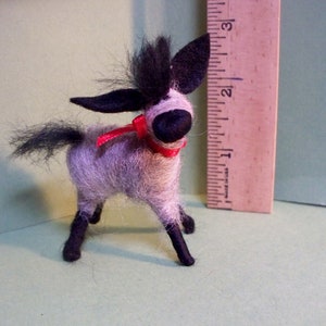 Miniature Donkey Felted Wool Ornament image 1